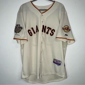 Majestic Lincecum San Francisco Giants 2010 World Series MLB Jersey Size 50